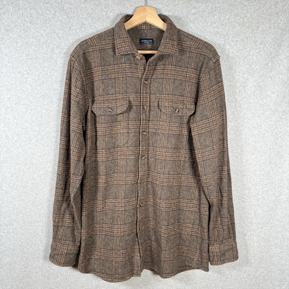 Proper Cloth Button Up Shirt Mens Medium Plaid Cotton Shirt